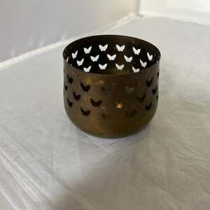 Vintage Brass Butterfly Cutout Tealight Votive Candle Holder